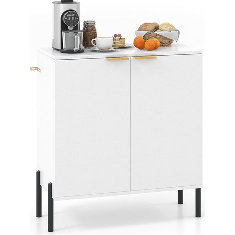 COSTWAY Buffet Cuisine, Armoire 2 Portes sur Pieds, Meuble Cuisine Rangement Blanc, 70 x 37 x 78 cm, Commode Blanc pour Salon, Salle à Manger (1/5)