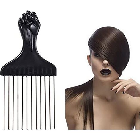 Peigne afro pour cheveux bouclés, fourchette à boucles en plastique anti-statique, outil de coiffure (1/5)