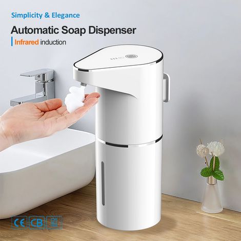 Distributeur de Savon Automatique AS127A, Mousseur Sans Contact, 350 ml, 3 Niveaux de Mousse, Rechargeable 1200mAh (1/5)