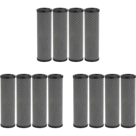 Filtro de agua de carbón estándar de 12 piezas y 10 pulgadas para uso en toda la casa, filtro de repuesto para sedimentos, sabor y olor.