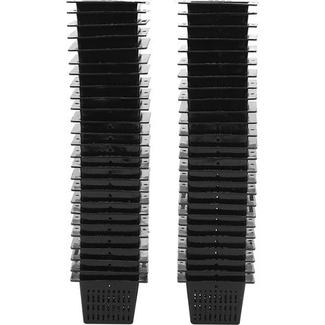 Lot de 50 pots carrés hydroponiques sans terre pour la culture de fleurs et de plantes (noir) (1/5)