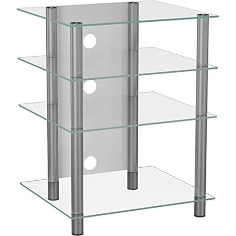Hifi Furniture Support Alu Glass Multimédia Bilus 70x59x48 - VCM (1/3)