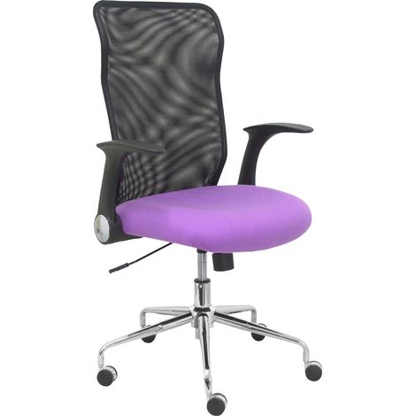 Silla Minaya respaldo malla negro asiento bali lila (1/5)
