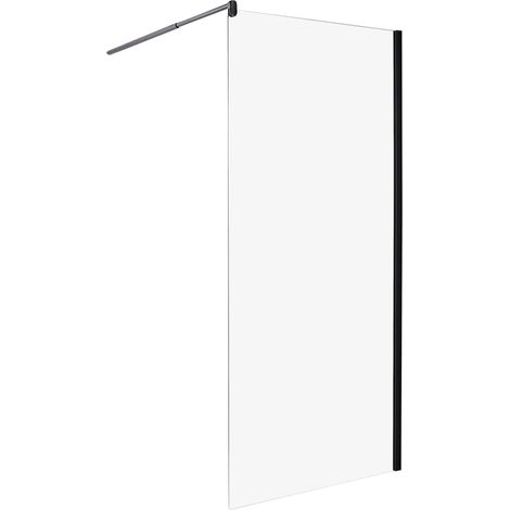Shower Screen AHAUS 900 x 1900 mm Black