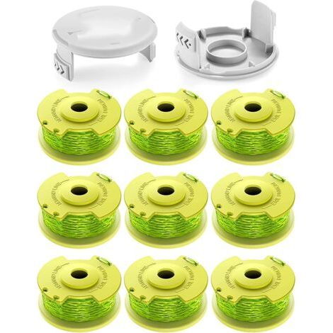 Convient aux accessoires de tondeuse à gazon RYOBI, tête de coupe d'herbe AC80RL3/AC14HCA, corde de coupe d'herbe(9 Bobine,2 Couvercle) (1/5)
