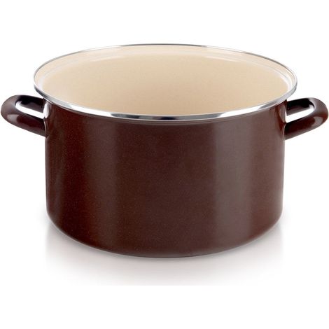 Marmite emaillee marron 32 cm 115 l