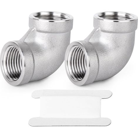 1 pièces coude à 45 degrés en acier inoxydable 304, tuyau mâle 1"BSP vers femelle 1"BSP, raccord de tuyauterie 304 Fbsp X Fbsp(90 Degrés) 1-1/2"BSP(2 PCS) (1/5)