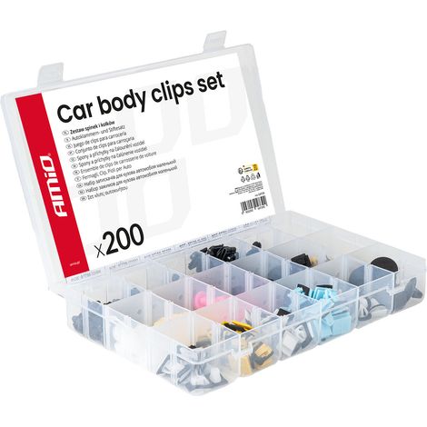 Ensemble de 200 clips et goupilles pour voiture, taille moyenne, amio-04739 (1/5)