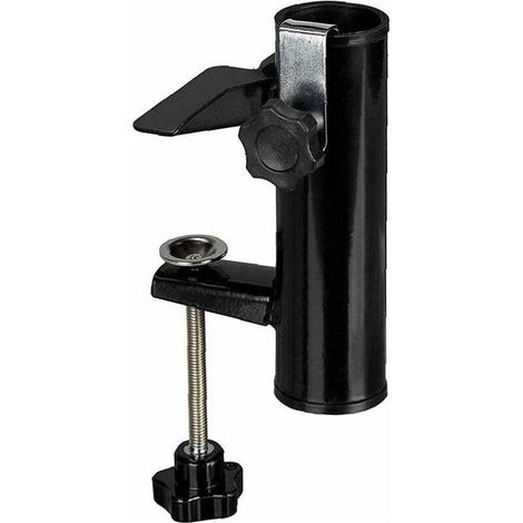 Support de fixation pour pare-soleil de balcon – Installation sans perçage, compatible avec les barres de 19 à 38 mm de diamètre – Robuste et sécurisé – 1 pièce (1/5)