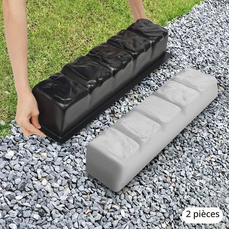 Betonform für Gartenwege Pflasterung Gehweg Betonformen, ABS, Schwarz, 59,5 x 13,5 x 11 cm, Modern, 2 Stück, Wiederverwendbar (1/5)