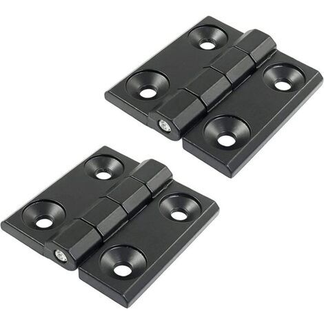 2 pièces Butt Charnière à roulement billes Noir Charnières Aluminium Profil Métal La taille est 60606mm durable souple armoire portes intérieures et extérieures (1/5)