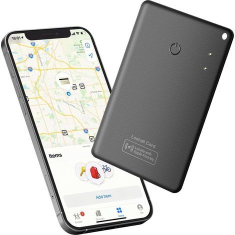Carte de suivi portefeuille ultra plate, localisateur de portefeuille Air Tag, non rechargeable, pas de piles remplaçables, compatible avec Apple Find My (iOS uniquement) (1/5)