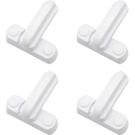 4PCS Sash Jammer Serrure de Fenêtre en Métal Blanc Verrou de Securite Porte Sécurité Domestique Remplacement Pour Divers Porte et Fenêtre et Sécurité de la Maison UPVC/PVC (1/4)