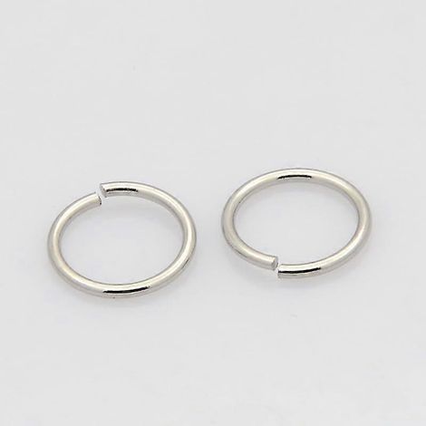 200 anneaux de jonction en acier inoxydable 304 résistants au ternissement, fermés mais non soudables, couleur acier inoxydable, calibre 18, 10 x 1 mm ( ) (1/2)