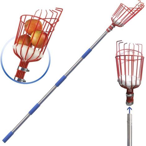 HOXILEELEO - Cueilleur de fruits,outil de cueillette de fruits de 3m avec poteau de connexion en acier inoxydable,équipement de cueillette (1/5)