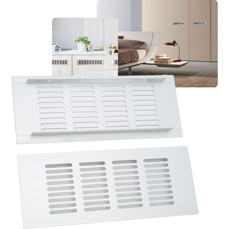 Zwei Lüftungsgitter aus Aluminiumlegierung für den Elektrokasten des Wohnmobils (silber), Lüftungsöffnungen für den Kleiderschrank, den Elektroschrank und den Schuhschrank (80200 mm). (1/5)