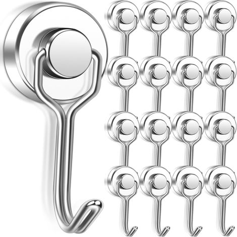 Packung mit 16 extra starken Magnethaken – 14 kg Zugkraft – 20 mm – drehbar – Magnethaken mit Haken (1/5)