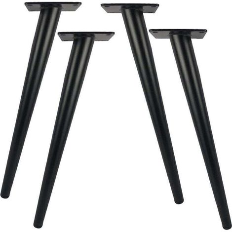 Lot de 4 pieds de table en métal de 30cm de longueur pour meubles modernes, commode, armoire, bureau, chaise ottoman, pieds de support de meubles de rechange, capacité de 800 kg (1/4)