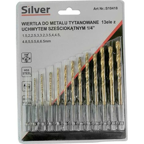 Trapani per metallo HSS 1,5-6,5mm per trapano 13pz