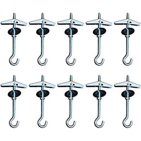 9cm Heavy Duty Ceiling Hooks Swag Hanging Hooks Toggle Bolt Wings Hook,for Ceiling Installation Hanging Plants Wall Mounting Orchid Hooks(10) (1/5)