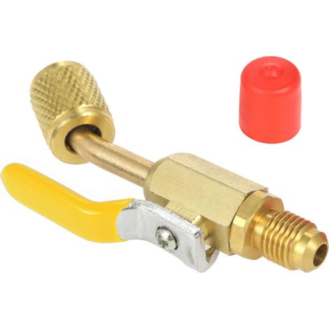 Vanne d'arrêt à code couleur pour réfrigérant R410A/R134A (1 pièce) pour tuyaux de charge de réfrigération AC/CVC (1/5)