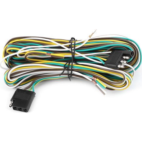 Kit d'extension de faisceau de câblage pour remorque 36 pi (8,5 m + 2,4 m), 4 fils, 4 connecteurs plats, 4 broches avec prise mâle/femelle (1/5)