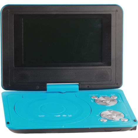 Lecteur DVD portable HD 6,8 pouces pour enfants, lecteur TV multifonctionnel et pratique pour voiture et extérieur, 110-240 V (prise bleue UE)
