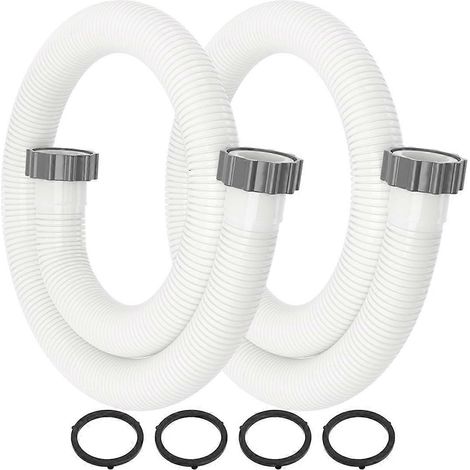 Set mit 2 Gartenschläuchen für oberirdische Pools, 1,5 Zoll Durchmesser, 59 Zoll Länge. (1/5)