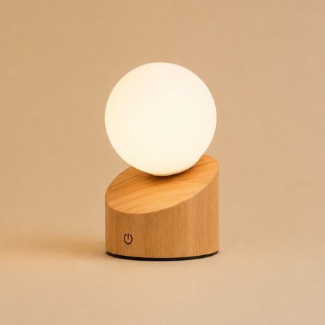 Lampe rechargeable sans fil au design élégant et durable, coloris marron clair - PANGIVO (1/5)
