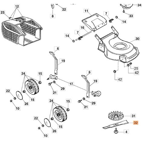 ORIGINAL EMAK 66130045R G48PE modelos cortacésped eléctrico cuchilla trituradora