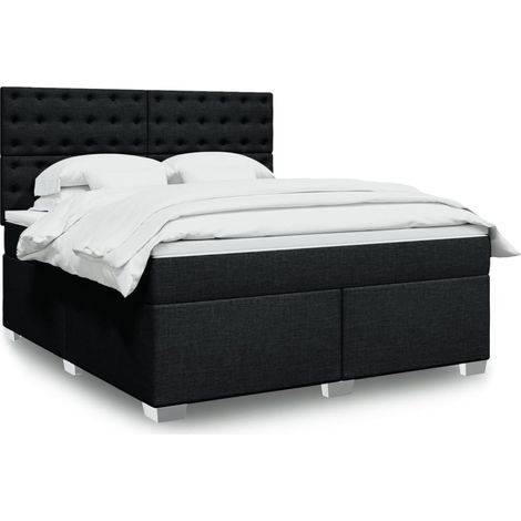 Boxspringbett mit Matratze Schwarz 180x200 cm Stoff
