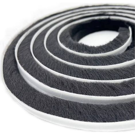 Brosse d'étanchéité auto-adhésive 7x8 mm 20 m pour rails de fenêtre, isolation phonique et thermique (1/5)