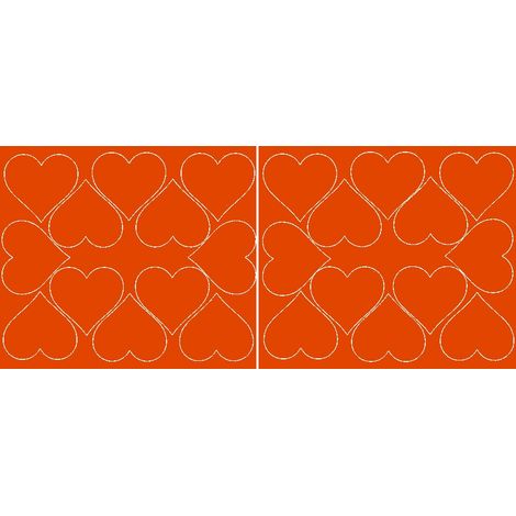 Pegatinas de corazones para el Día de San Valentín, 7 cm, 24 unidades, color naranja brillante.