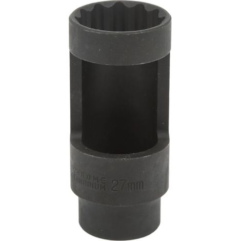Llave de tubo para inyector diésel de 1/2 pulgada (27 mm), 12 puntas, acero al cromo vanadio, universal para automóviles (1/4)