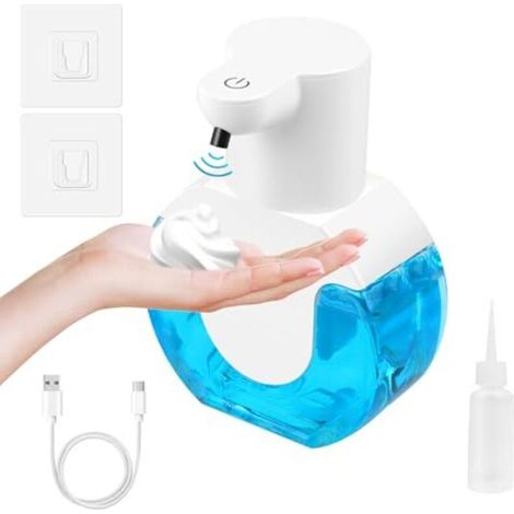 Dispenser di sapone automatico, 4 velocità regolabili, 430 ml, resistente all'acqua IPX5, dispenser di sapone a parete per bagni, cucine e hotel (1/5)
