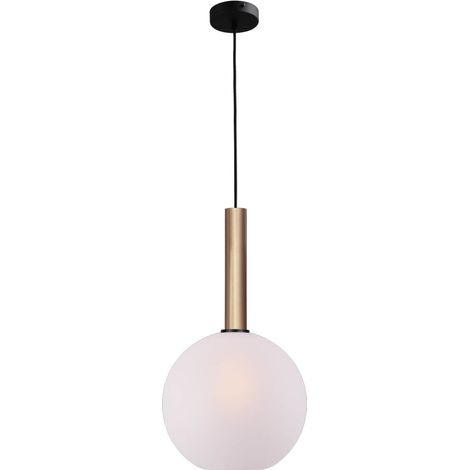 Lampe suspendue Ø 30cm Bella 2 Laiton doré avec verre blanc mat - 2980-02-06-30 (1/3)