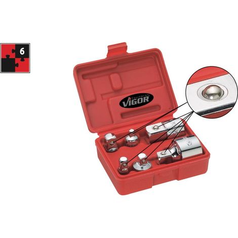 Vigor V1293 Set de 6 adaptadores de vaso negro