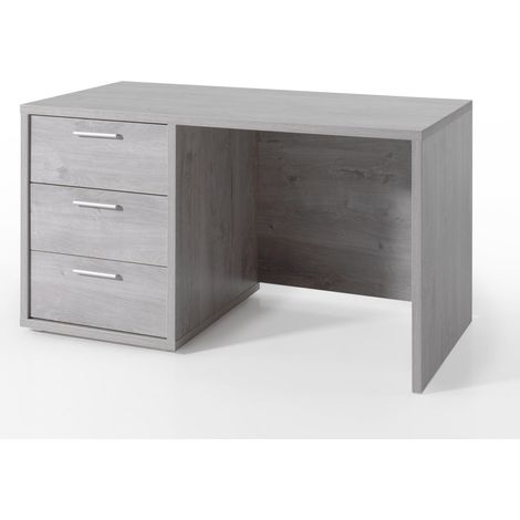 Scrivania per bambini robusta con 3 cassetti collezione MATHEO colore grigio effetto legno (1/3)
