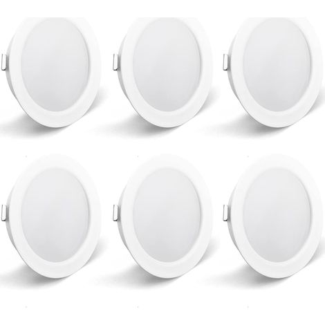 Spot LED Encastrable 230V 3000K IP44 Spots de Plafond 55-58mm 6PCS Blanc 3.5W Spots Plafond Extra Plat 20mm Blanc Chaud pour Armoire à Glace Cuisine (1/5)