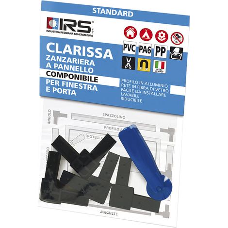 1PZ KIT 4 ANGOLI + ROTELLA PER PROFILO ZANZARIERA CLARISSA