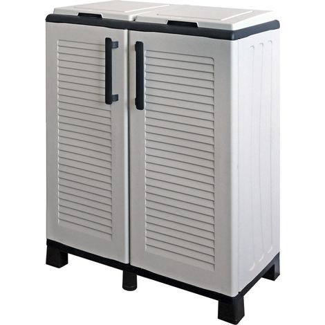 Armario de media altura en polipropileno de la linea ECO, práctico para aprovechar al maximo el espacio, L 680 x P370 x H 900 mm. (1/5)