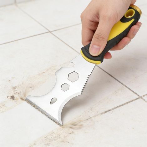 Grattoir multifonction 15 en 1 en acier inoxydable, 7,6 cm, couteau à mastic robuste pour nettoyer, sol, mur, retrait d'adhésif, argenté (1/5)