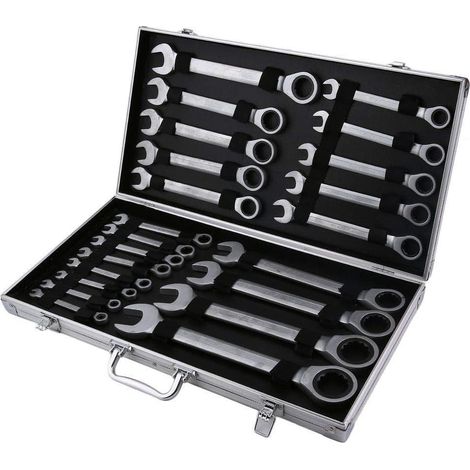 Juego de llaves de carraca, 6-32 mm, 22 piezas, llaves inglesas portátiles, llaves de carraca