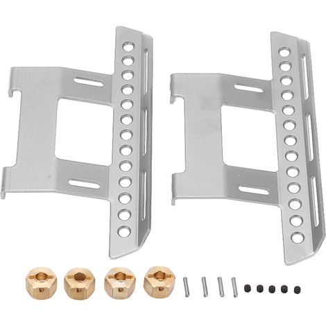Pédalier métallique coulissant pour camion Axial SCX10II, compatible 90046 90047 90075, accessoire RC argenté (1/5)