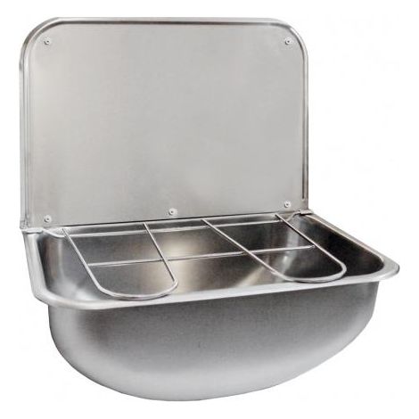 KWC Ausgussbecken, SIRIUS, Edelstahl, 436x190x339 mm, Klapprost und Spritzwand (1/2)