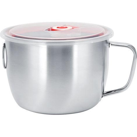 Bol En Acier Inoxydable - 14 Cm De Diamètre - Pour Nouilles Et Soupes - Portable Et Étanche - 1 Pièce (1/5)