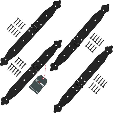 KOTARBAU® Set di 4 nastri per porta, 150 x 200 x 35 mm, in acciaio verniciato a polvere, colore nero, cerniera per finestra, porta in legno, per cancello da giardino, cerniera (1/5)