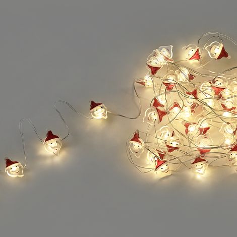 Luci natalizie a batteria 50 Led Babbo Natale. Luce Calda Uso Interno IP20 (1/3)
