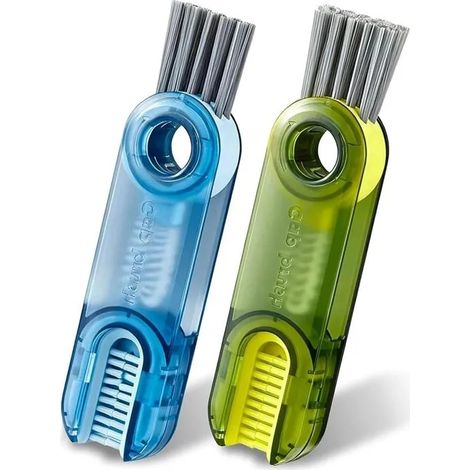Brosse de Nettoyage 3 en 1 pour Couvercle de Gobelet, 2 pièces multifonctionnelles, outils pour tasses et bouteilles. (1/5)