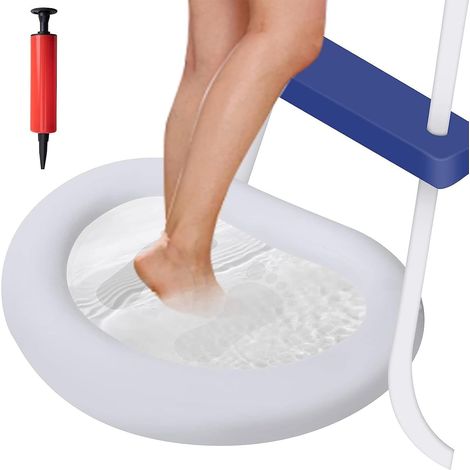 Bassin de bain gonflable pour les pieds - Piscine de pieds gonflable en PVC - Nettoyage des pieds - Semelle propre - Tapis de gravier - Blanc (1/5)